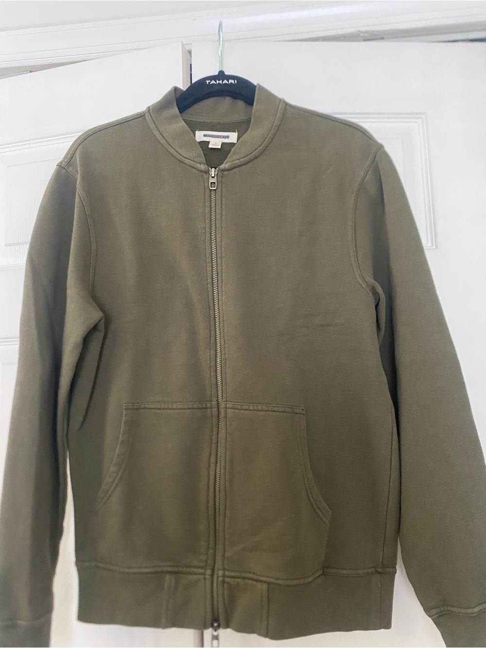 Goodthreads Olive Green Kids Zip-Up Bomber Jacket